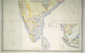 Kaart van Brits Zuid-India, 1872